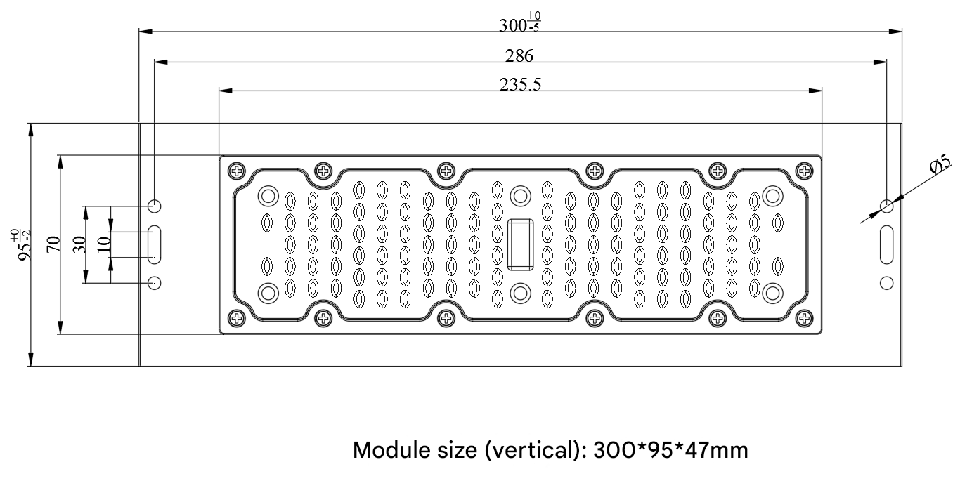 72 In one Power 100W 300×95×47mm,DC48V LED Module