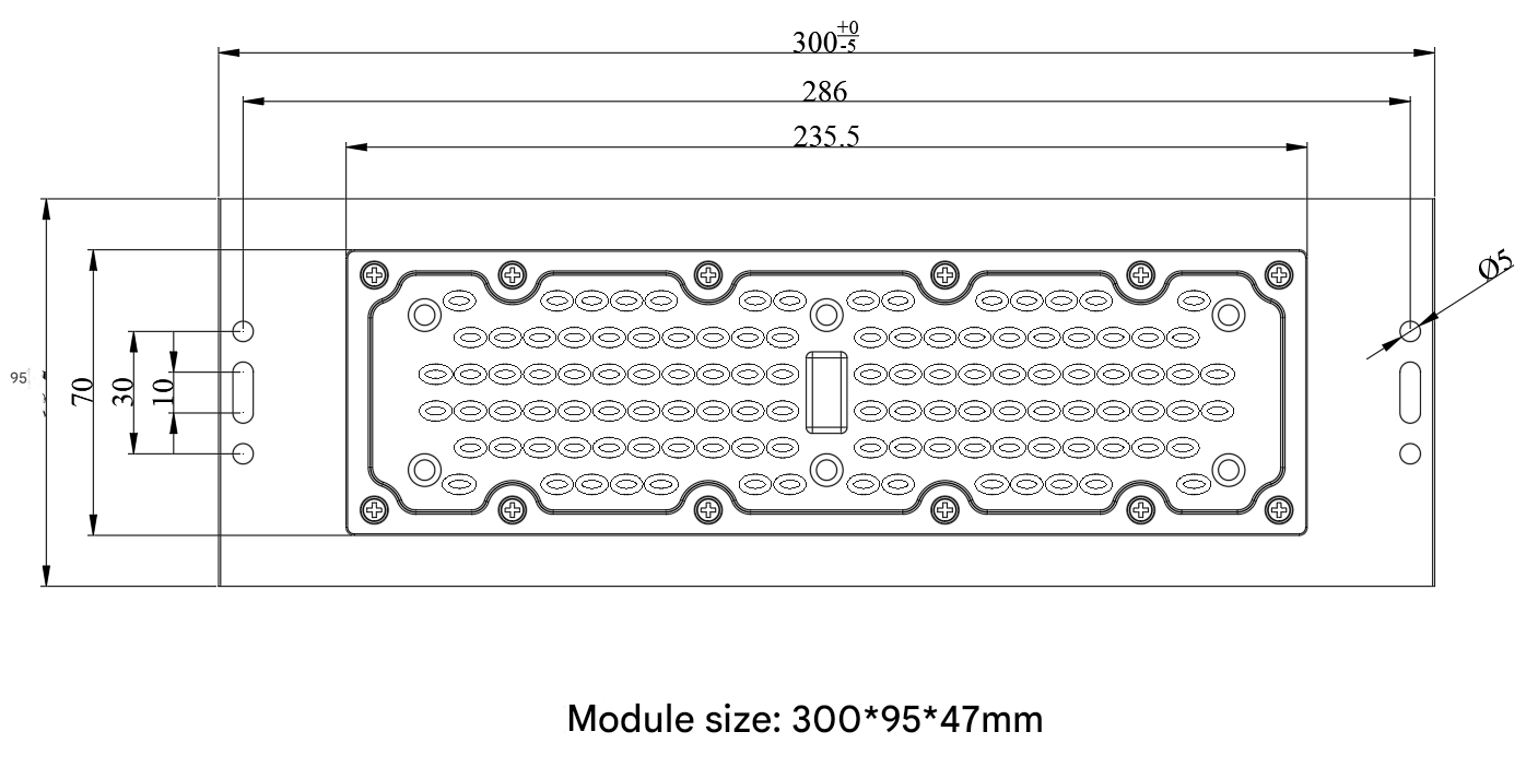 112 In one Power 100W 300×95×47mm, AC100-240V LED Module