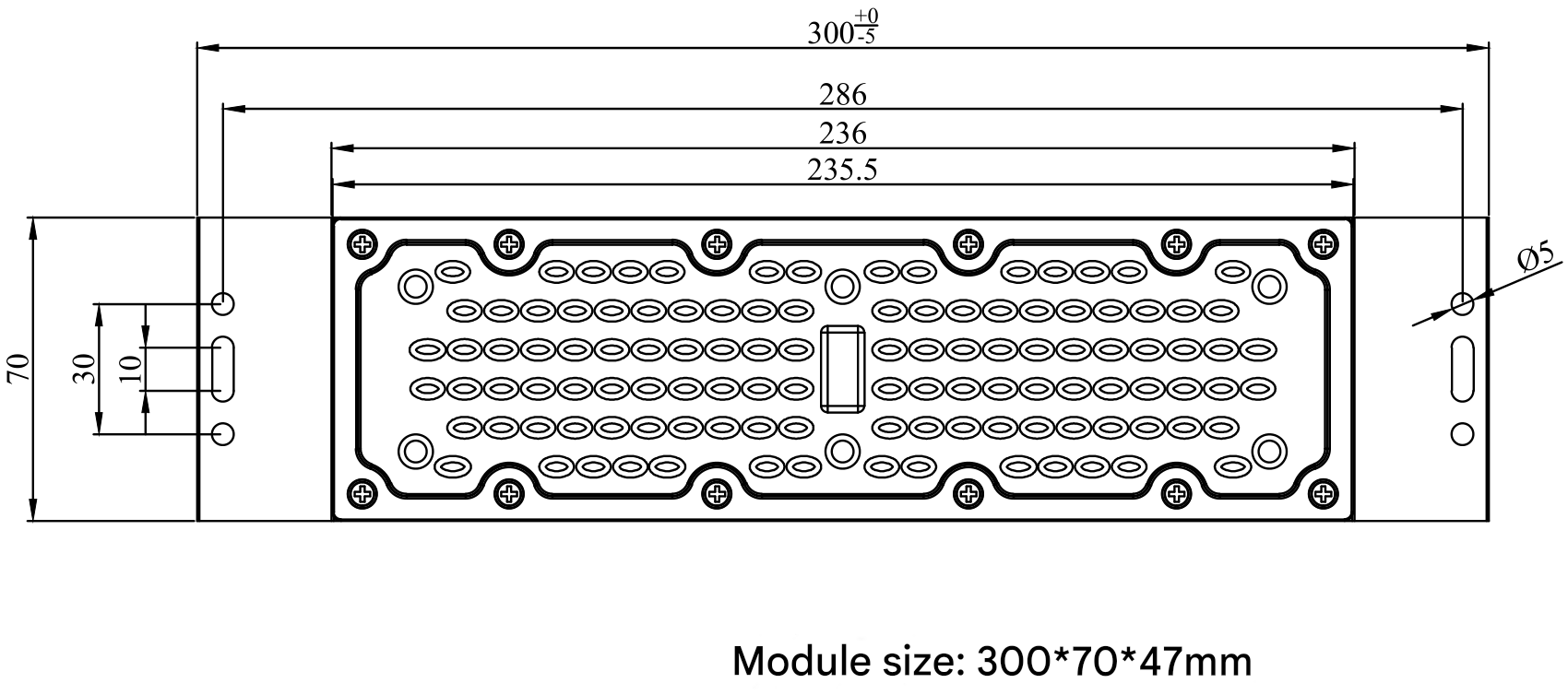 112 In one Power 250W 300×70×47mm, AC100-240V LED Module